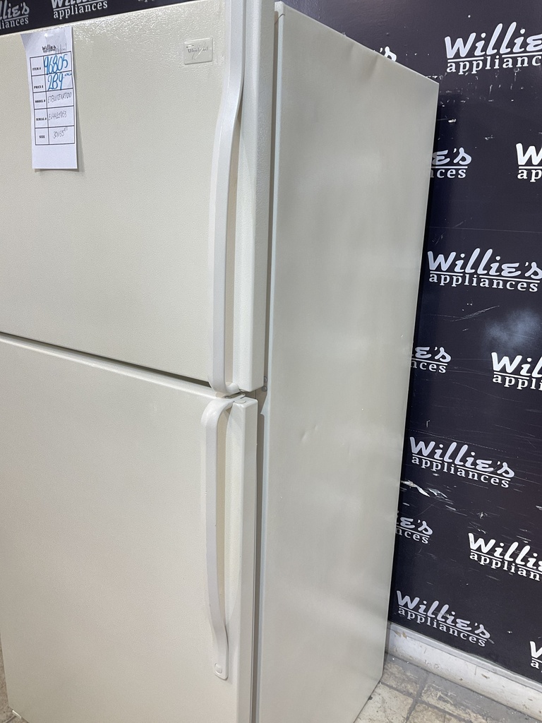Whirlpool Used Refrigerator Top and Bottom 30x65 1/2” 