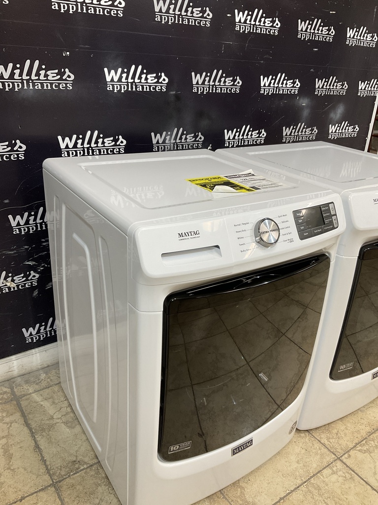 Maytag Used Natural Gas Set Washer/Dryer Front-load 27inches (White)