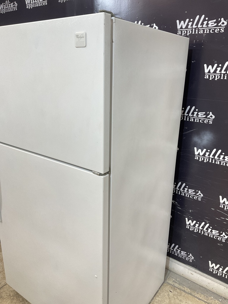 Whirlpool Used Refrigerator Top and Bottom 33x65 1/2” (White)