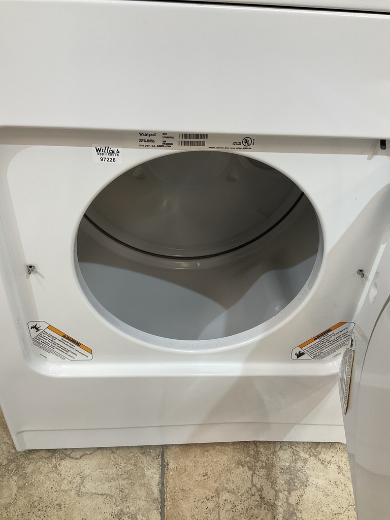 Whirlpool Used Electric Dryer 220volts (30 AMP) 29inches {3 prong} (White) 
