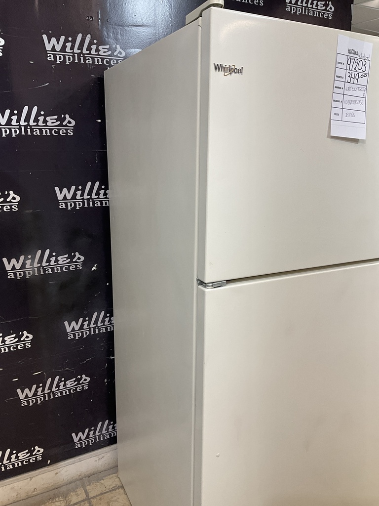 Whirlpool Used Refrigerator Top and Bottom 33x66” (Bisque)