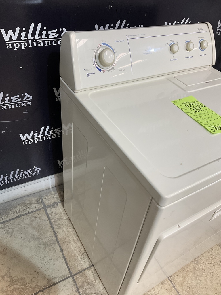 Whirlpool Used Electric Dryer 220volts (30 AMP) 29inches {3 prong} (Bisque) 