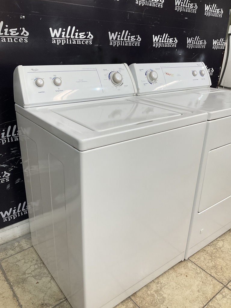 Whirlpool Used Natural Gas Set Washer/Dryer 27/29inches (White) 