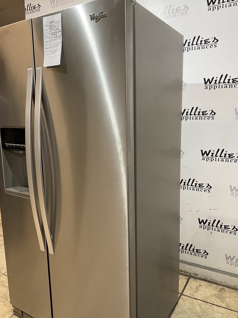 Whirlpool Used Refrigerator Side by Side 36x68 1/2” 