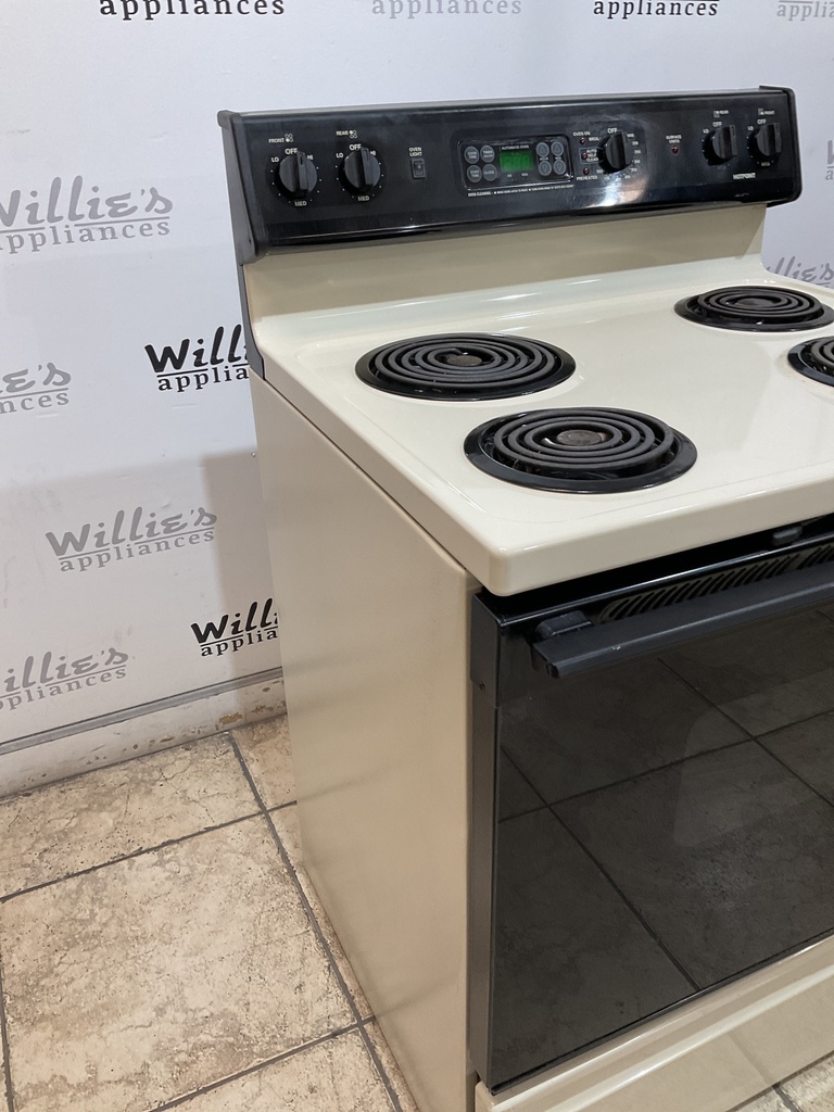 Hotpoint Used Electric Stove 220volts (40/50 AMP) 30inches {no cord} (Bisque/Black)