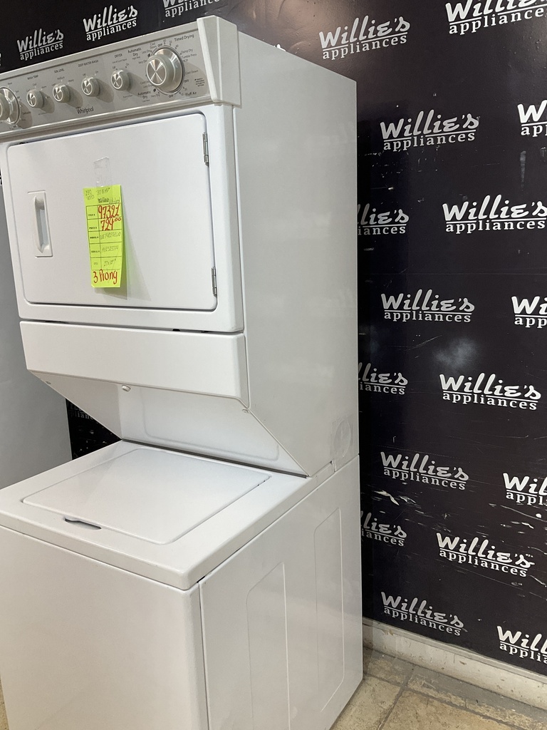 Whirlpool Used Electric Unit Stackable 220volts(30 AMP) 27x72 1/2” {3 prong} (White)