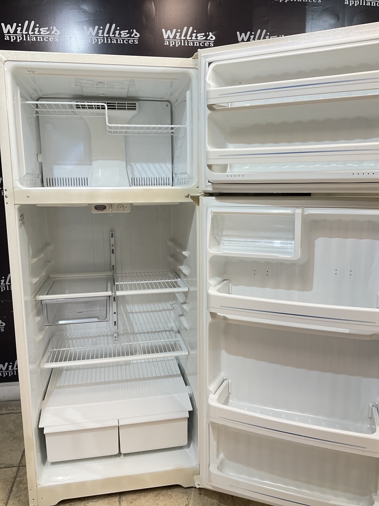 Ge Used Refrigerator Top and Bottom 28x67 (Bisque) 