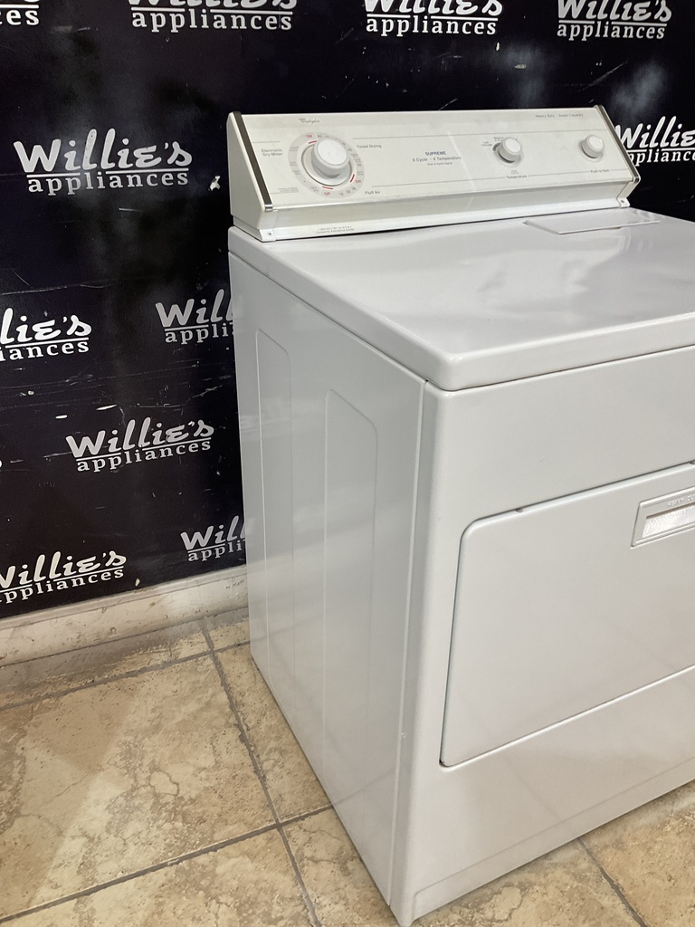 Whirlpool Used Electric Dryer 220volts (30 AMP) 29inches {no cord} (White) 