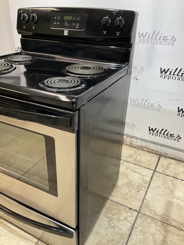 Kenmore Used Electric Stove 220volts (40/50 AMP) 30inches {4 prong} (Stainless Steel)