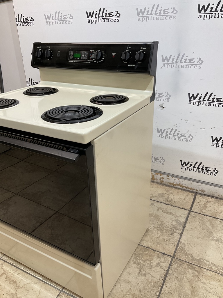 Hotpoint Used Electric Stove 220volts (40/50 AMP) 30inches {no cord} (Bisque/Black)