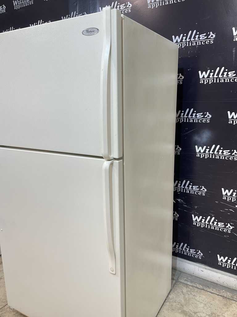 Whirlpool Used Refrigerator Top and Bottom 33x65 1/2” (Bisque)