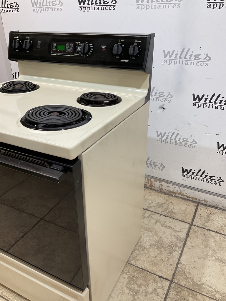 Hotpoint Used Electric Stove 220volts (40/50 AMP) 30inches {no cord} (Bisque/Black)