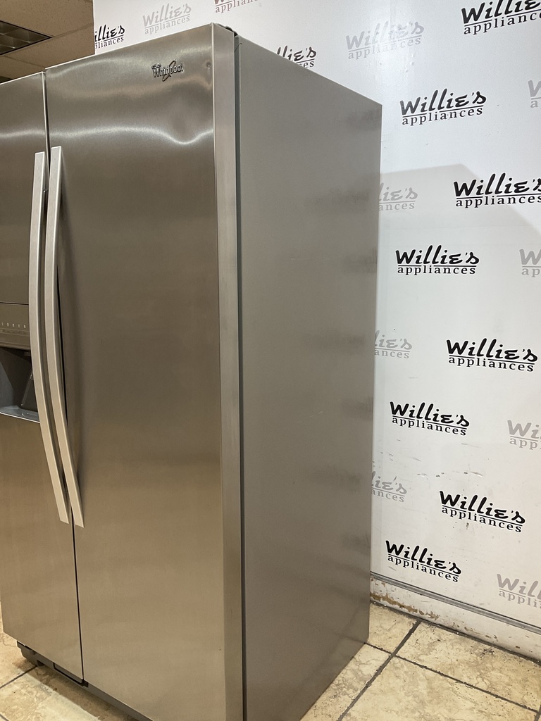 Whirlpool Used Refrigerator Side by Side 36x68 1/2” (Stainless Steel) 