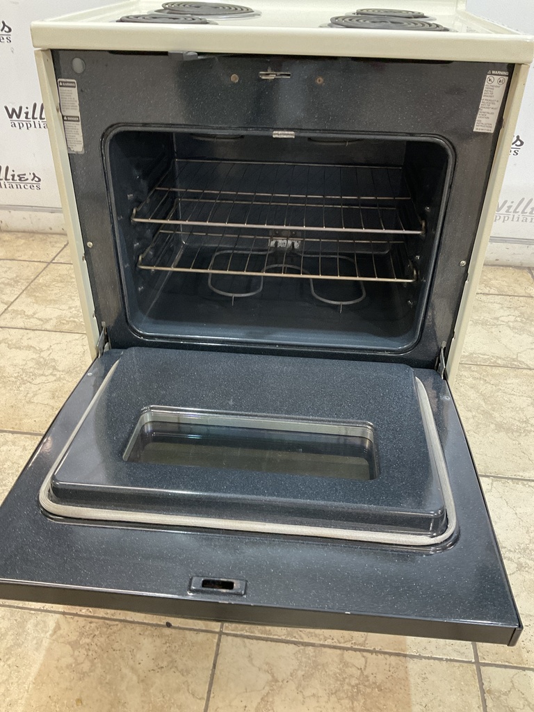 Amana Used Electric Stove 220volts (40/50 AMP) 30inches {4 prong} (Bisque/Black) 