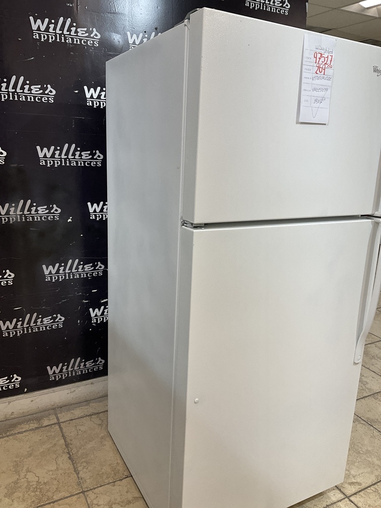 Whirlpool Used Refrigerator Top and Bottom 28x62 1/2” (White) 