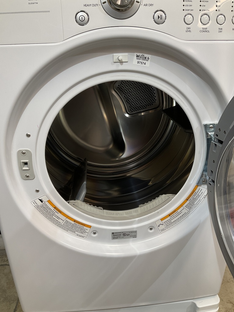 Lg Used Electric Dryer 220volts (30 AMP) 27inches {no cord} (White) 