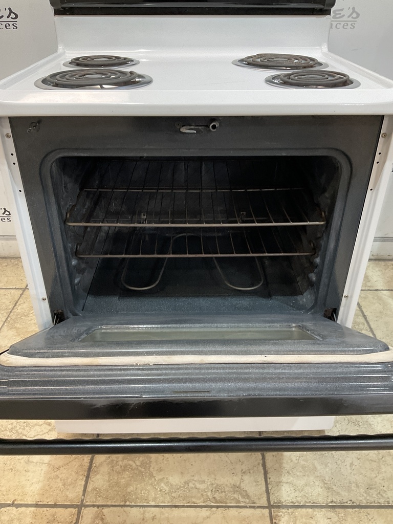 Frigidaire Used Electric Stove 220volts (40/50 AMP) 30inches {no cord} (White/ Black) 
