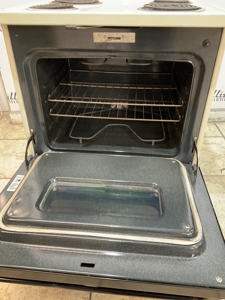 Ge Used Electric Stove 220volts (40/50 AMP) 30inches {no cord} (Bisque/Black) 