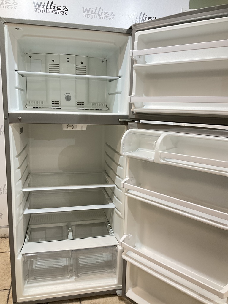 Whirlpool Used Refrigerator Top and Bottom 28x66 1/2” (Stainless Steel) 