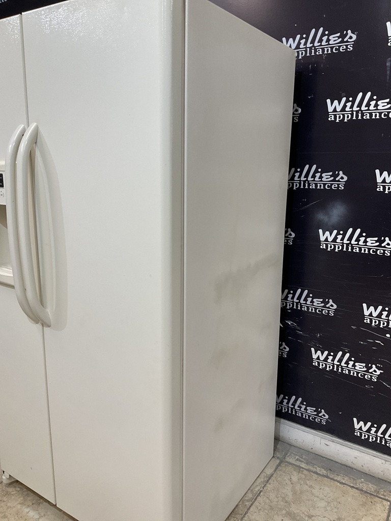 Ge Used Refrigerator Side by Side 34x66 1/2” (Bisque) 