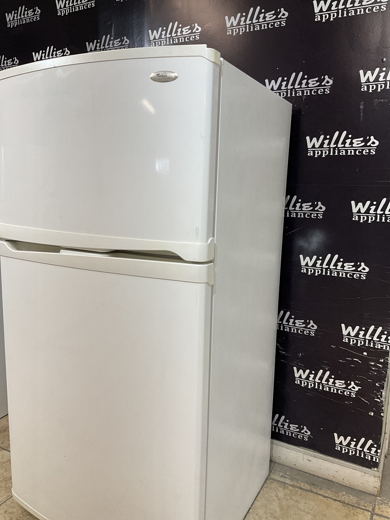 Whirlpool Used Refrigerator Top and Bottom 33x66 1/2” (White) 