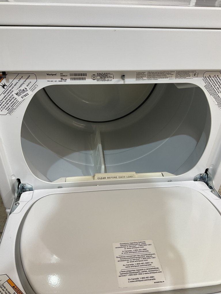 Whirlpool Used Natural Gas Dryer 27inches (White) 