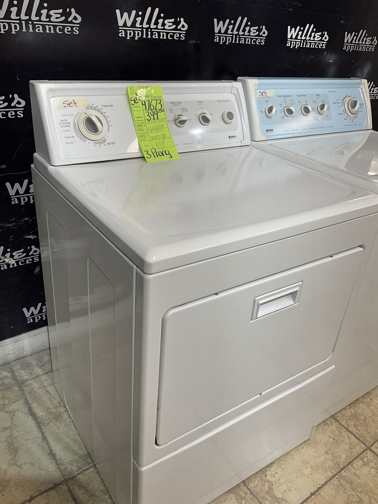 Kenmore Used Electric Set Washer/Dryer 220volts (30 AMP) 27inches {3 prong} (White) 