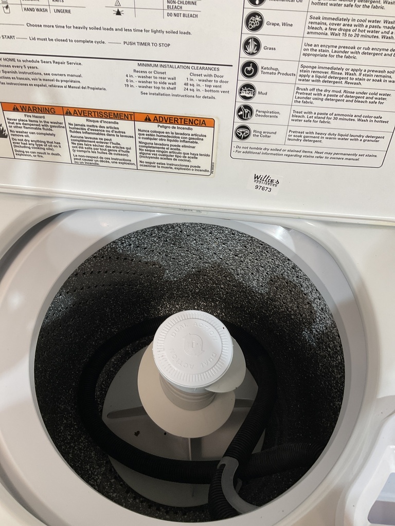 Kenmore Used Electric Set Washer/Dryer 220volts (30 AMP) 27inches {3 prong} (White) 