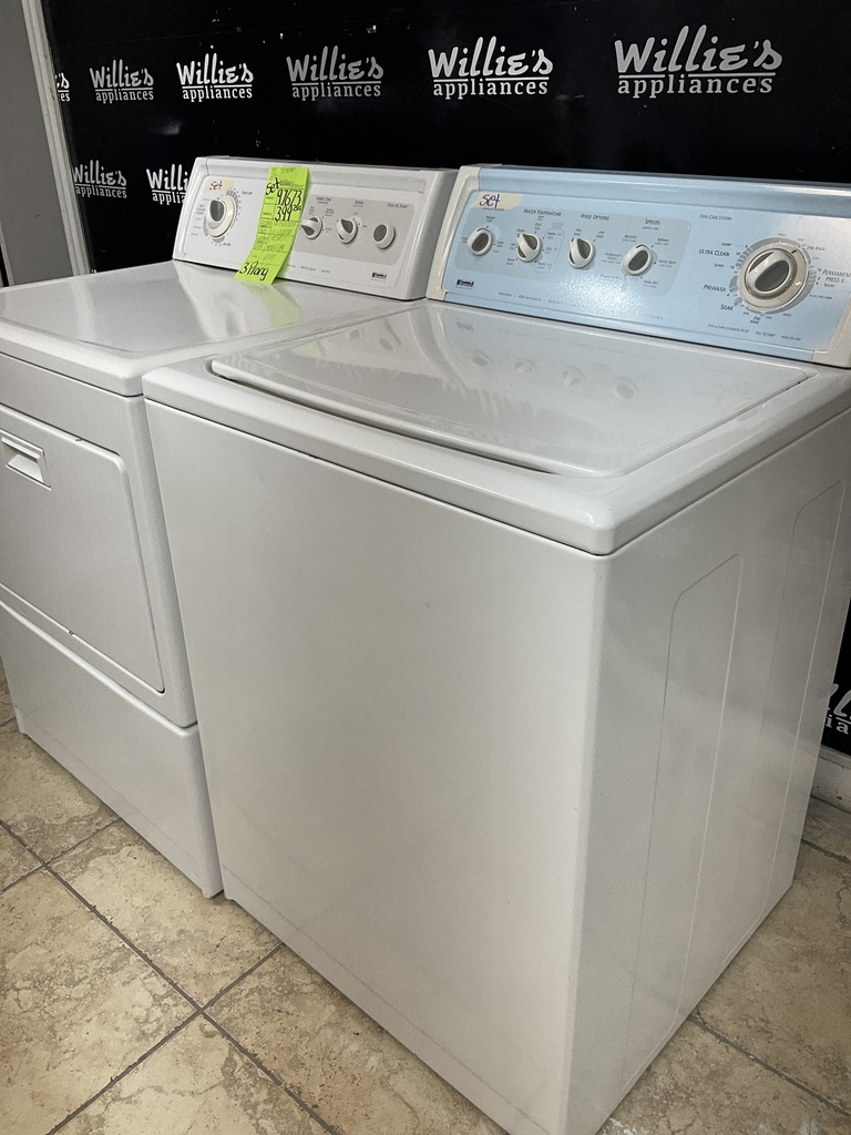 Kenmore Used Electric Set Washer/Dryer 220volts (30 AMP) 27inches {3 prong} (White) 