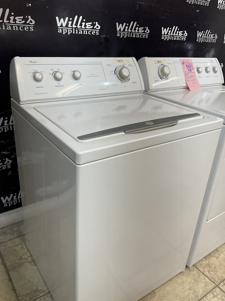 Whirlpool Used Natural Gas Set Washer/Dryer 27/29inches (White) 