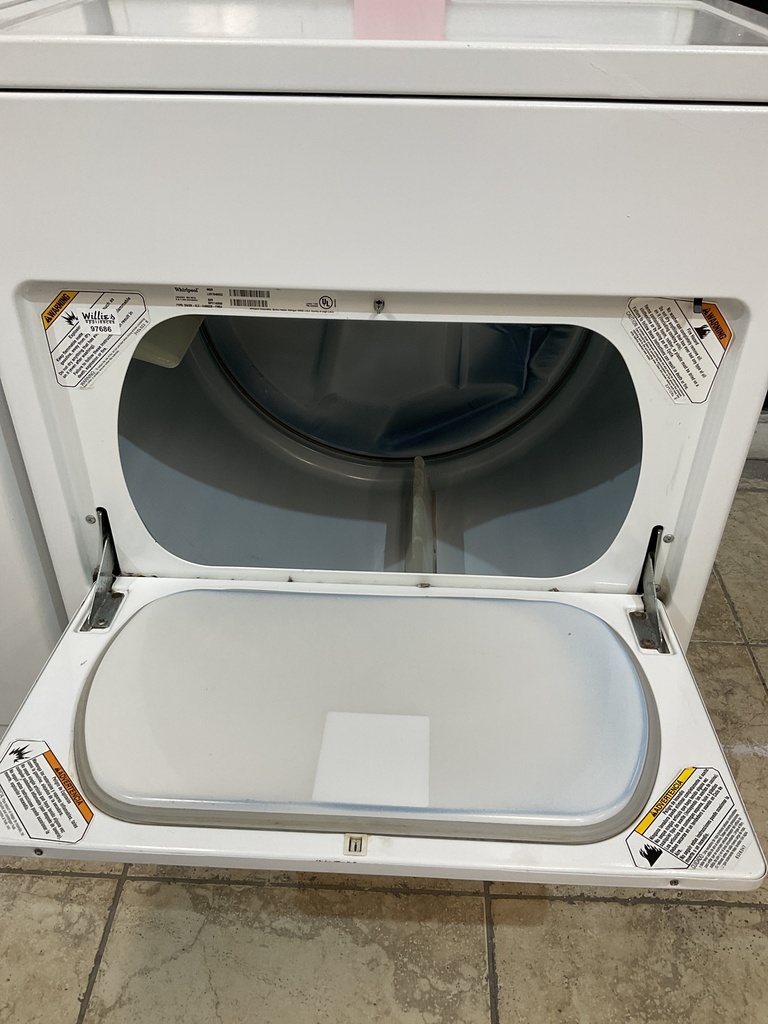Whirlpool Used Natural Gas Set Washer/Dryer 27/29inches (White) 