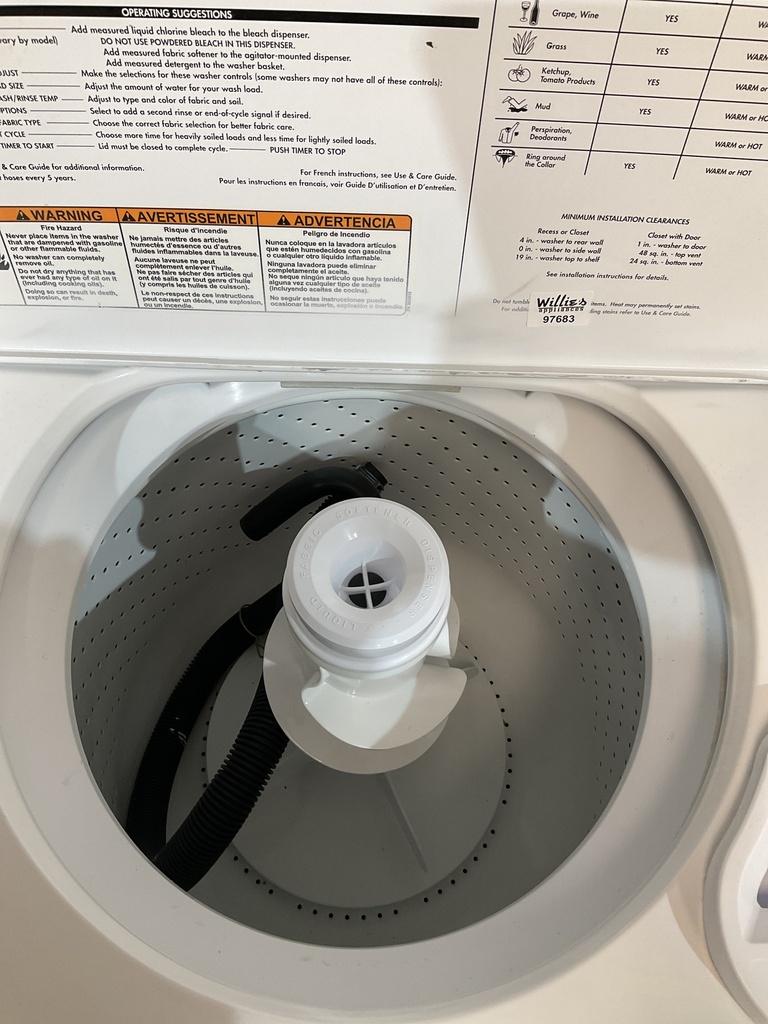 Whirlpool Used Natural Gas Set Washer/Dryer 27/29inches (White) 