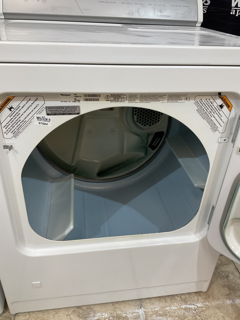 Whirlpool Used Natural Gas Set Washer/Dryer 27/29inches (White) 