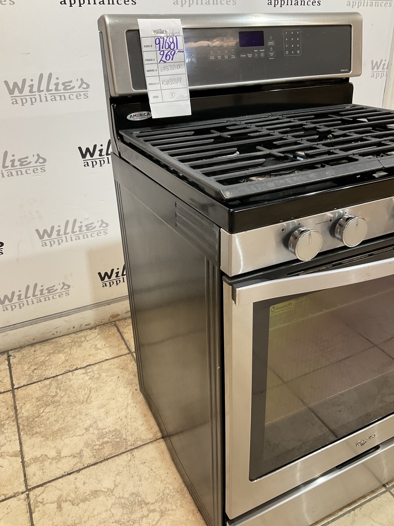 Whirlpool Used Natural Gas Stove 30inches (Stainless Steel) 
