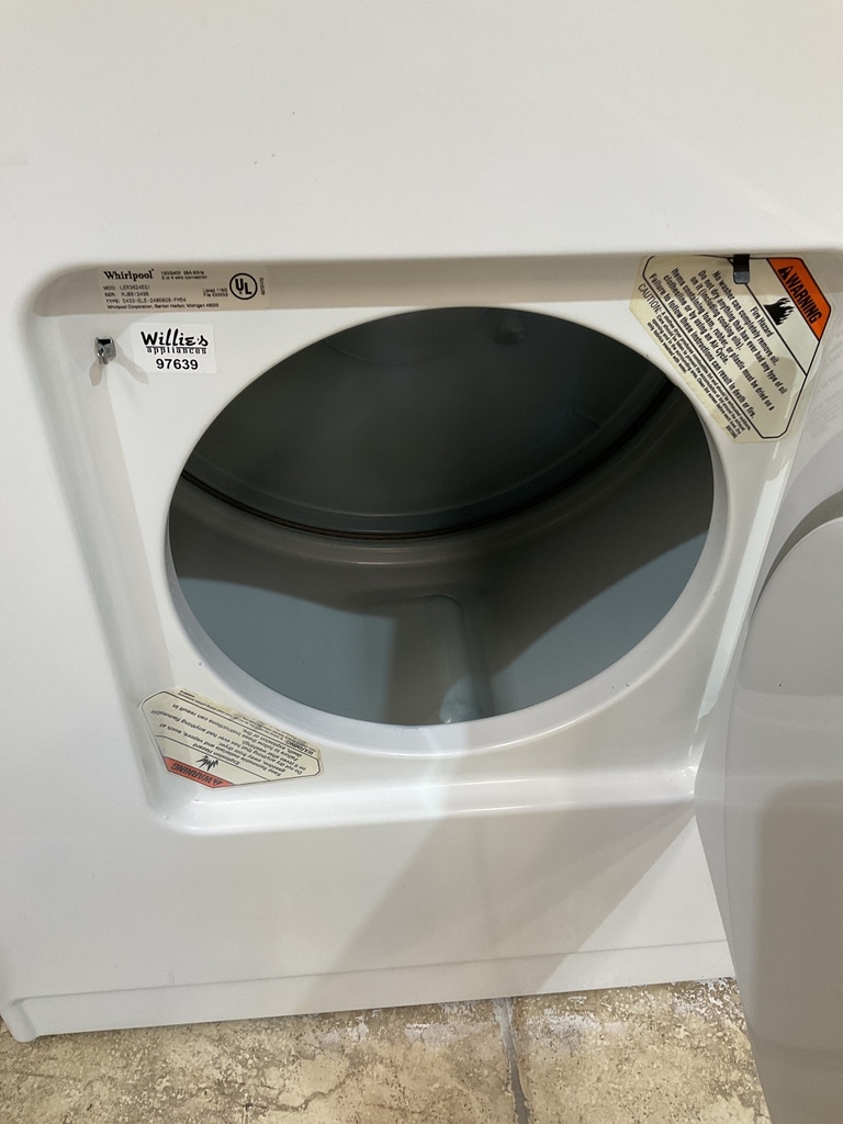 Whirlpool Used Electric Dryer 220volts (30 AMP) 29inches {3 prong} (White) 