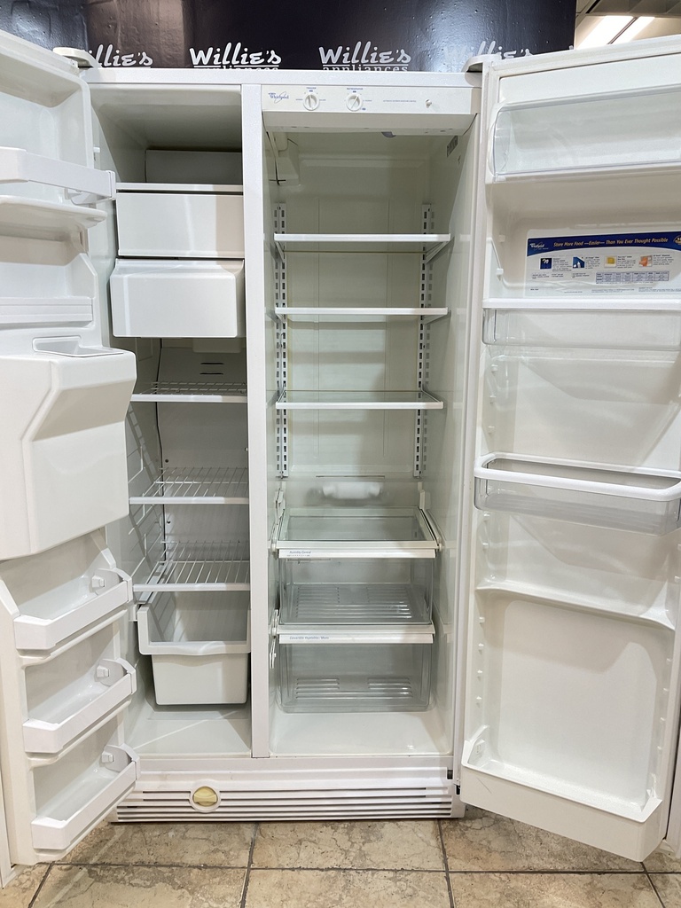 Whirlpool Used Refrigerator Side by Side 36x68 1/2” (White) 
