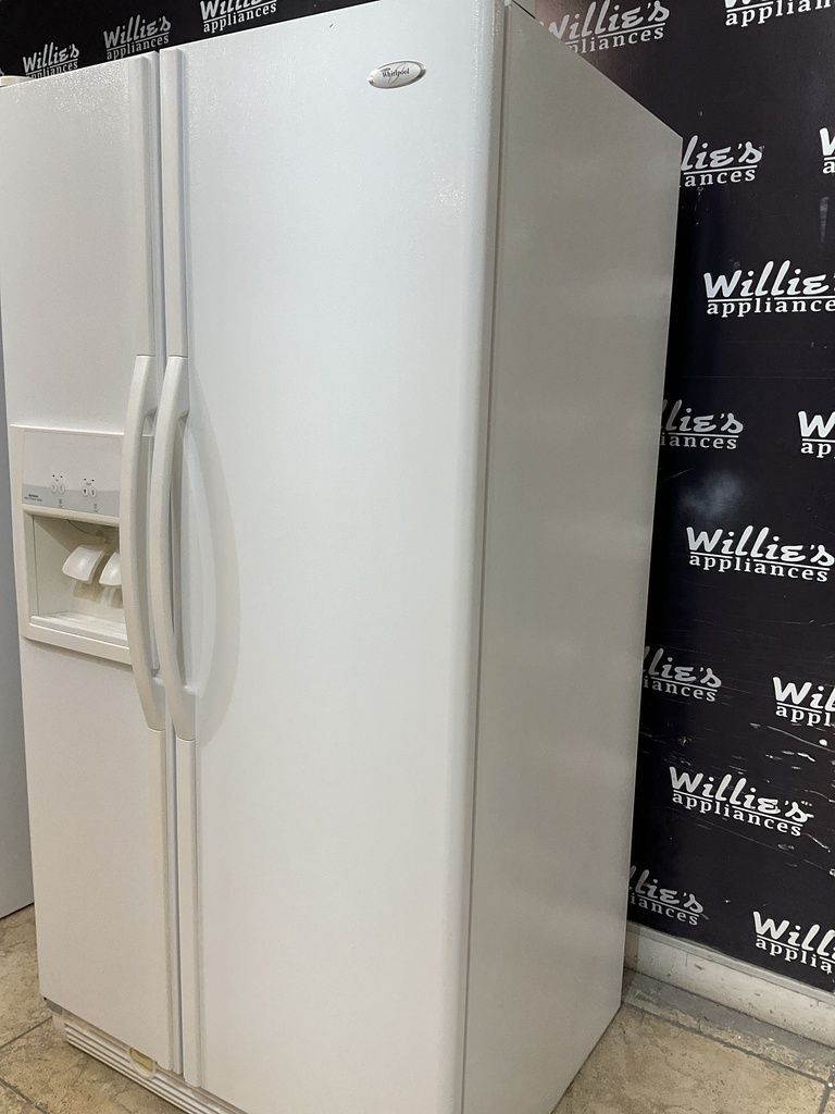 Whirlpool Used Refrigerator Side by Side 36x68 1/2” (White) 