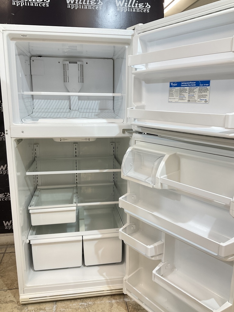 Whirlpool Used Refrigerator Top and Bottom 30x65 1/2” (White) 