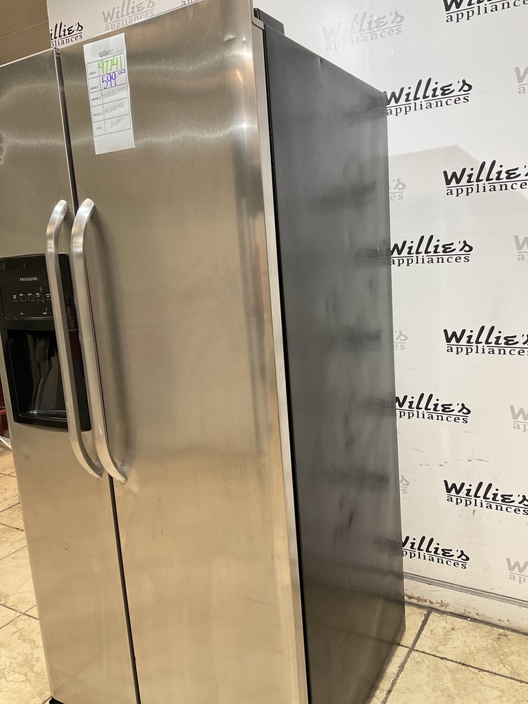 Frigidaire Used Refrigerator Side by Side 34x69 1/2” (Stainless Steel)
