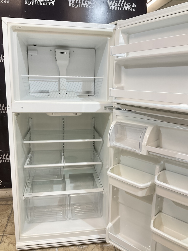 Whirlpool Used Refrigerator Top and Bottom 30x65 1/2” (White) 