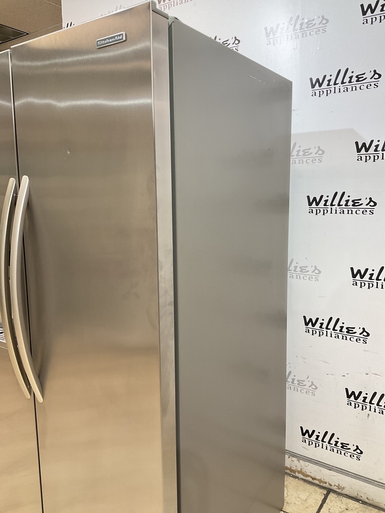 KitchenAid Used Refrigerator Side by Side 36x68 1/2” (Stainless Steel)