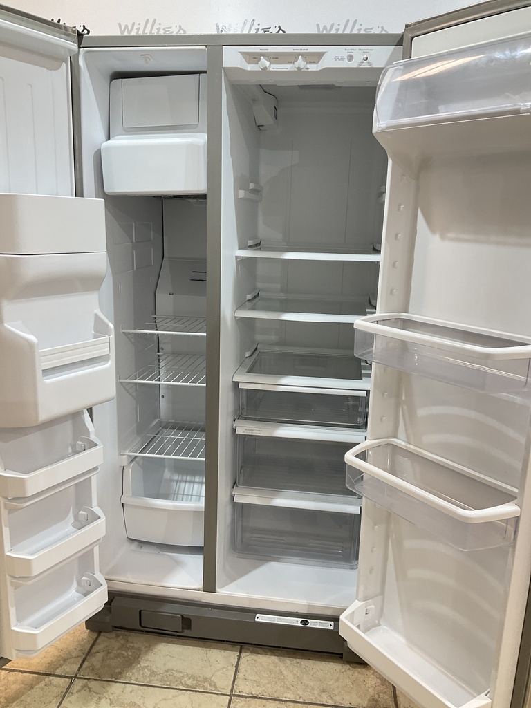 Whirlpool Used Refrigerator Side by Side 36x68 1/2” (Stainless Steel)