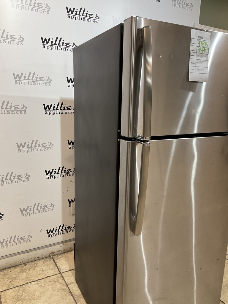 Ge Used Refrigerator Top and Bottom 28x66 1/2” (Stainless Steel)