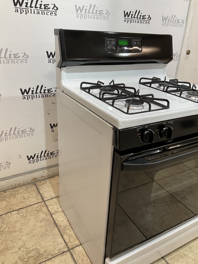 Kenmore Used Natural Gas Stove 30inches (White/Black) 