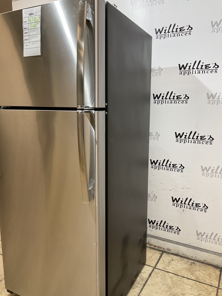 Ge Used Refrigerator Top and Bottom 28x66 1/2” (Stainless Steel) 