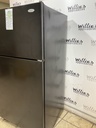 Whirlpool Used Refrigerator Top and Bottom 33x66 1/2” (Black) 