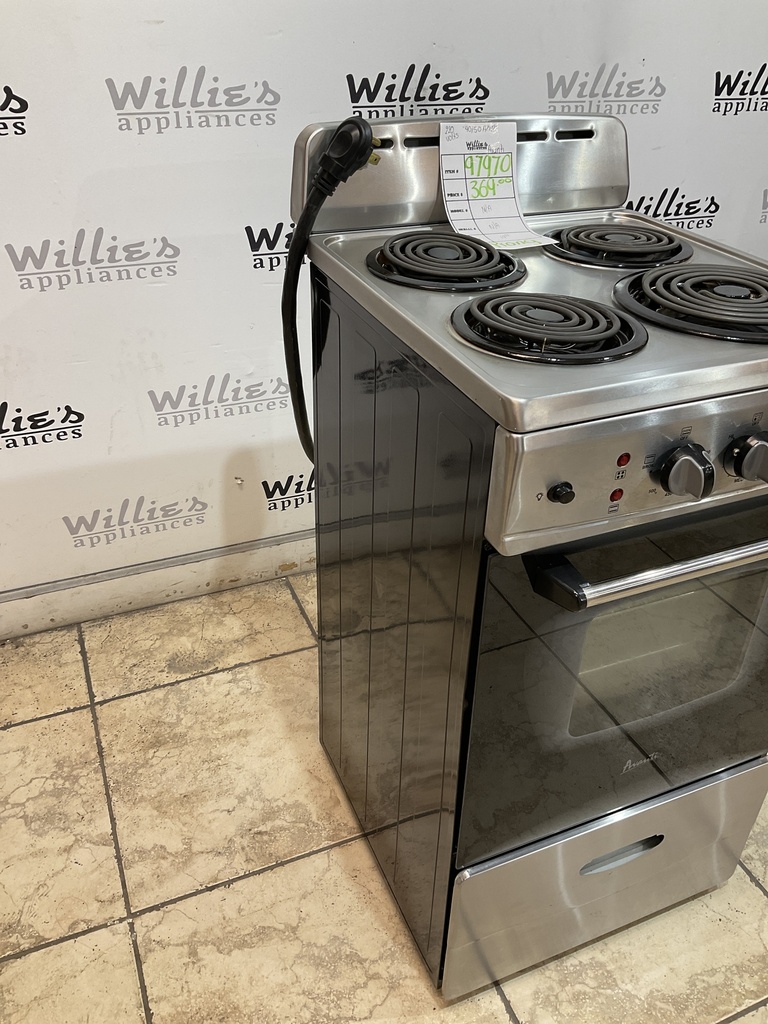 Avanti Used Electric Stove 220volts (40/50 AMP) 19 1/2”inches {3 prong} (Stainless Steel) 