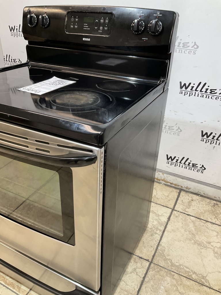 Kenmore Used Electric Stove 220volts (40/50 AMP) 30inches {3 prong} (Stainless Steel) 