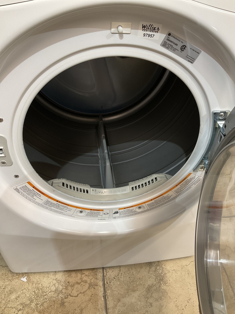 Lg Used Electric Dryer 220volts (30 AMP) 27inches {no cord}  (White)