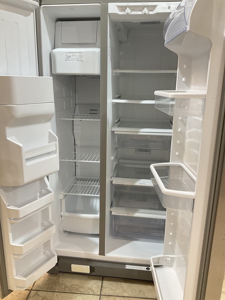 Whirlpool Used Refrigerator Side By Side 36x68 1/2” (Stainless Steel) 